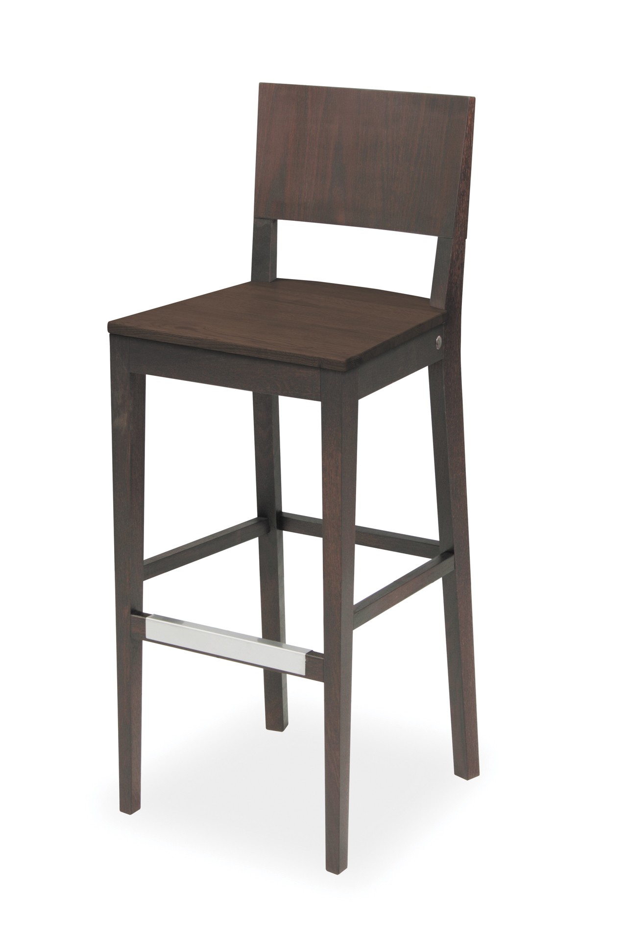 EDITA BAR STOOL WHOLLY WOODEN WITH STAINLESS SHIELD